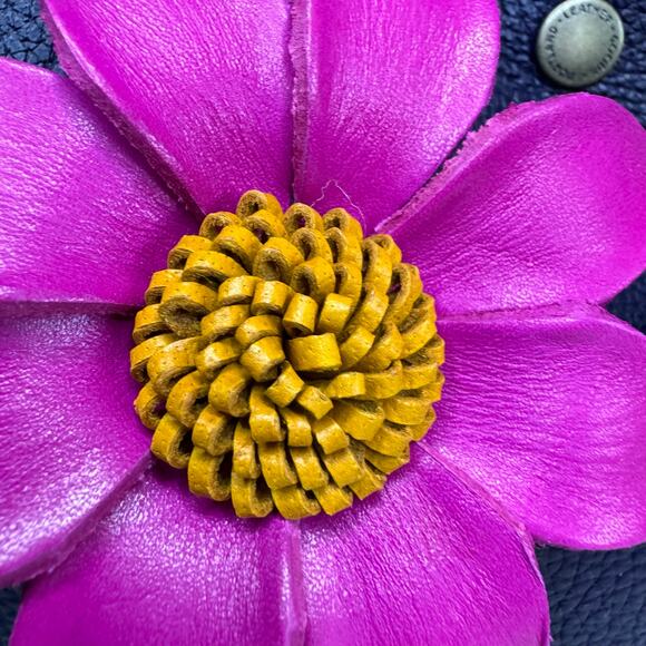 Genuine Leather Bag Charm Leather Purse Accessories Flower Bag Charm NEW - Picture 3 of 7